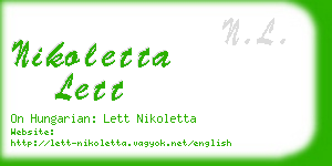 nikoletta lett business card